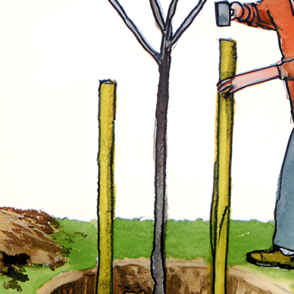 Baumstützen, für jeden frisch gepflanzten Baum